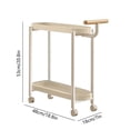thumbnail image 3 of Fiudx Cream Rolling Side Table with Wheels | 2-Tier Mobile End Table & Nightstand | 18.8" Portable Nesting Table for Small Spaces | Bedroom, Living Room Storage Organizer, 3 of 6