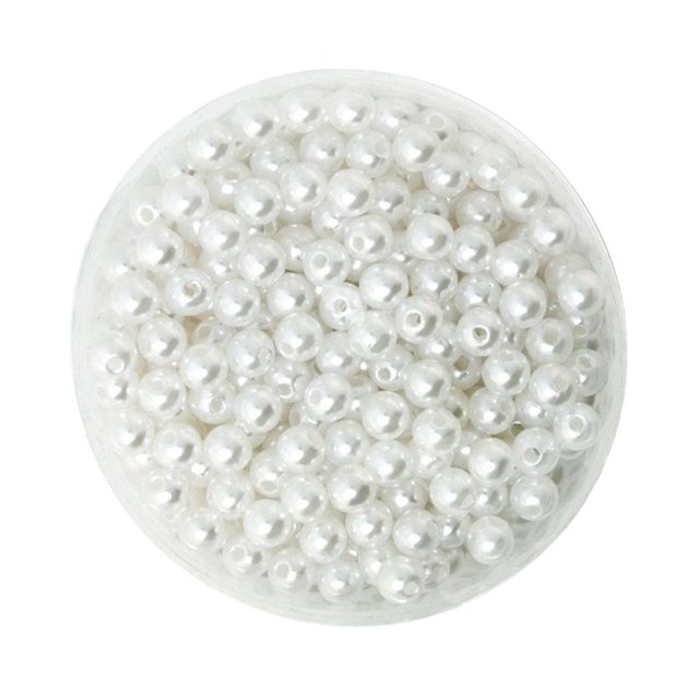 500 Pcs Perles Entretoises Rondes 6mm / 1/4 Pouces Blanches