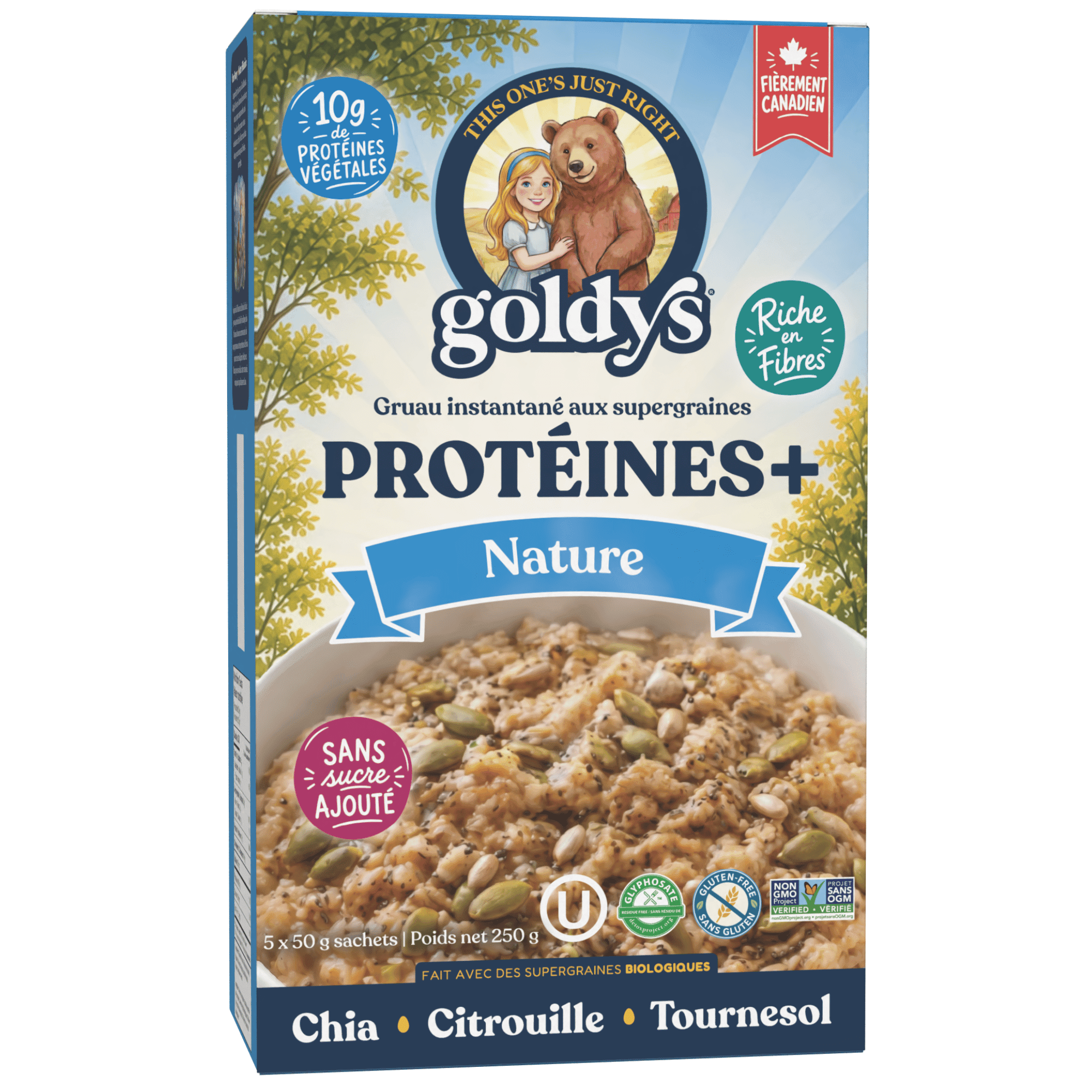 Goldy's Gruau Instantané protéiné et fibres Original sans-saveur