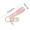 thumbnail image 3 of Short Fabric Embroidered Keychain for Mother's Day, Handmade Crochet Design with Leather Details, Measuring 15.5x3x1cm, Ideal as Key Accessory or Gift, 3 of 6