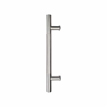18″ Round Knurling Single-Sided Door Pull Handle – Premium 304 Stainless Steel | Satin & Black Finish | Modern Entry Door Pull for Wood, Glass, Metal & Shower Doors
