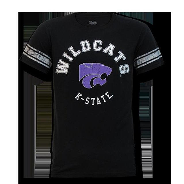 W Republic Mens Football Tee K-State- Black - Medium