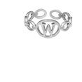 thumbnail image 1 of TIMIFIS Silver Rings Titanium Steel Plated 26 Letter English Opening Finger Hollow Valentine'S Day Gift, 1 of 1