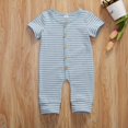 thumbnail image 1 of Combinaison Courte à Manches Courtes en Coton pour Bébé Fille Garçon, Tenue Rayée Vêtements, 1 of 5