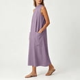 thumbnail image 3 of pstuiky Sun Dress, Women's Sleeveless High Neck Loose Straight Dress with Pockets - Casual Summer Midi Dress for Daily Wear, Work, or Travel - Soft Flowy Design for Women and Teens - Available, 3 of 7