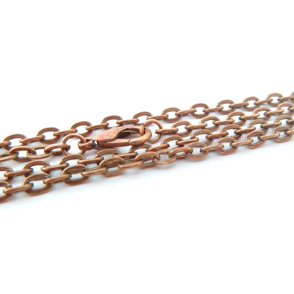 CleverDelights Colliers Chaîne Câble 3x4mm - Couleur Cuivre Antique - Lot de 10 - Longueur 24 Pouces