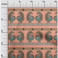 thumbnail image 1 of oneOone Georgette Viscose Fabric Peacock Block Print Fabric BTY 42 Inch Wide, 1 of 4