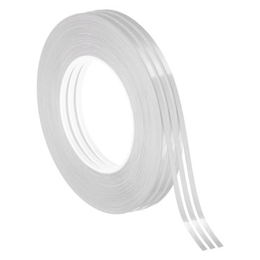 Uxcell Metalized Polyester Film Tape, Metallic Decor Tape for Detailing Accent Wall Brushed Silver, 5/32 inch x 55 Yards, 3 Pack