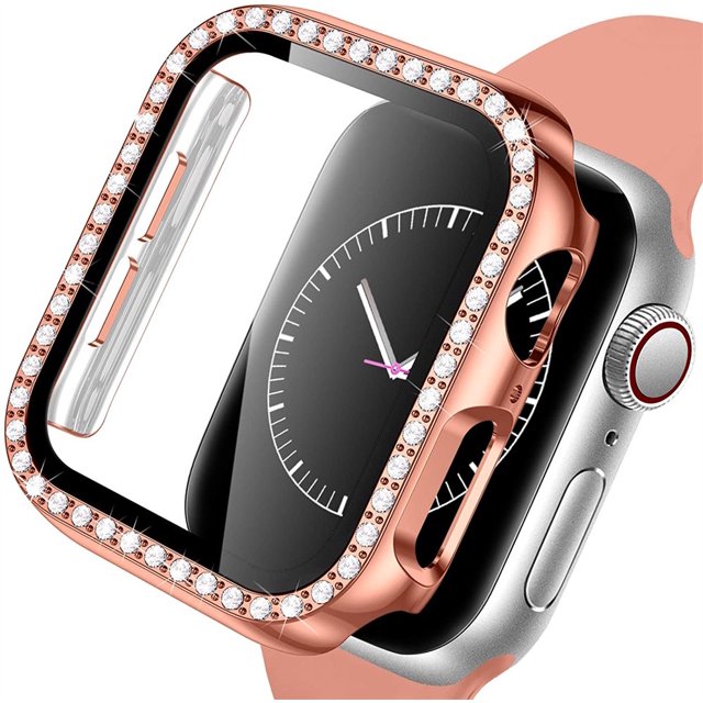 Apple Watch Case 44mm Series 6/5/4 SE Bling Rhinestone Apple Watch Protective Case Bumper Frame Screen Protector Case Cover for iWatch Series 44mm