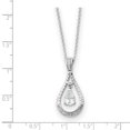 thumbnail image 2 of Sterling Silver April CZ Stone Never Forget Tear 18in Birthstone Necklace 18 Inch, 2 of 3