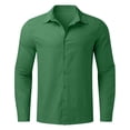 thumbnail image 5 of Kcodviy Homme Été Uni Décontracté Combinaison Homme Grande Taille Chemise Ample Costume Homme Combinaison Homme Col Rabattu Dragon Manches Longues Chemise à Manches Longues, 5 of 5