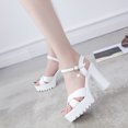 thumbnail image 4 of Sandales Femmes Talons pour Femmes Hautes Femmes Bouche de Poisson Plateforme Talons Hauts Sandales Compensées Boucle Sandales à Talon Compensé, 4 of 7