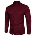 thumbnail image 1 of Leutsin Men's New Style Pure Long Sleeve Shirt Comfortable Blouse, 1 of 3