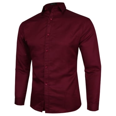 Leutsin Chemise Pure à Manches Longues pour Homme, Nouveau Style, Blouse Confortable