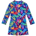 thumbnail image 1 of Girl Rash Guard Swimsuit Summer Sun Protection Long Sleeve Girl Bathing Suit 10-12Years Girl Fashion, 1 of 9
