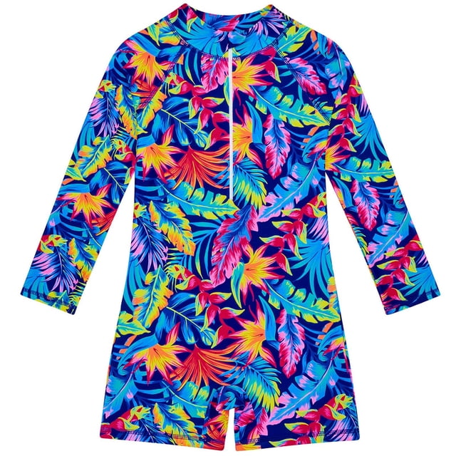Girl Rash Guard Swimsuit Summer Sun Protection Long Sleeve Girl Bathing Suit 10-12Years Girl Fashion