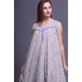 thumbnail image 4 of Bimba Robe de Nuit Mi-Mollet pour Femmes en Coton Imprimé Sans Manches à Rayures Feuilles et Floral Violet Moyen3 Robe Maxi Petite, 4 of 6