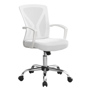 Monarch Specialties 7462 Office Chair - White/Chrome Base