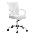 Monarch Specialties 7462 Office Chair - White/Chrome Base