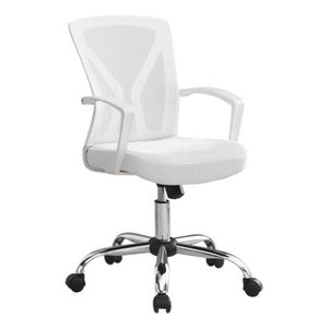Monarch Specialties 7462 Président du Bureau - Base blanche/Chrome