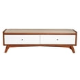 thumbnail image 1 of Alpine Furniture Banc de Rangement en Bois Flynn en Acorn-White, 1 of 5