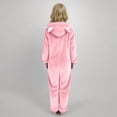 thumbnail image 4 of FAIWAD Girls Fleece Jumpsuits Kids Hooded Button Up Rompers Winter Warm Fuzzy Cute Jumpsuits, 4 of 6