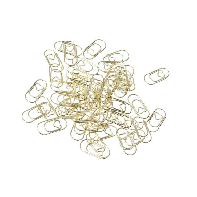 Ruiboury 100x Paper Clips Cute Metal Paperclips Notebook for Office School Gold 20mm 2Set