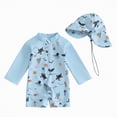 thumbnail image 1 of Gubotare Toddler Boy Swimsuit Bright Set Long Sleeve Zip Rashguards Baby Toddler Rash Guard Sets Boy's Swimsuit One Piece Zipper Bathing Suit 2t 3t (Blue,2-3 Years), 1 of 7
