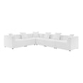 thumbnail image 2 of Modway Saybrook 6-Piece Modern Fabric Outdoor Patio Sectional Sofa in White, 2 of 6