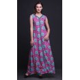 thumbnail image 2 of Bimba Robe Longue Florale pour Femme, Fête, Col en V, Fente avant, Sans Manches, Maxi - Grande, 2 of 5