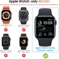 thumbnail image 4 of KOMI 2-Pack for Apple Watch 40mm Screen Protector Case,for iWatch Series 8/7/6/5/4/Series SE/SE 2 40mm Protection Cover All-Around Tempered Glass Screen Protector Case Ultra-Thin - Black+Black, 4 of 5