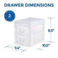 thumbnail image 3 of Gracious Living Ensemble de Tiroirs Organisateur de Bureau et de Comptoir à 2 Tiroirs, Blanc/transparent, 3 of 12