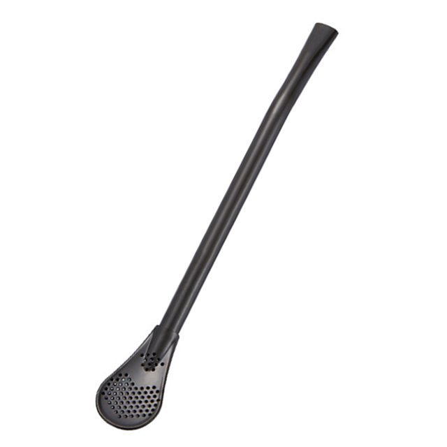 Amdohai Stainless Steel Straw Spoon Reusable Drinking Spoon Straws Double Filter Flat Smooth Design Straws