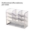 thumbnail image 4 of Decodeary Office School Pencil Holder Tabletop Multifunctional Pen Tapes Storage Rack Multiple Layers Stationery Organizer Type A Silver 1Set, 4 of 6
