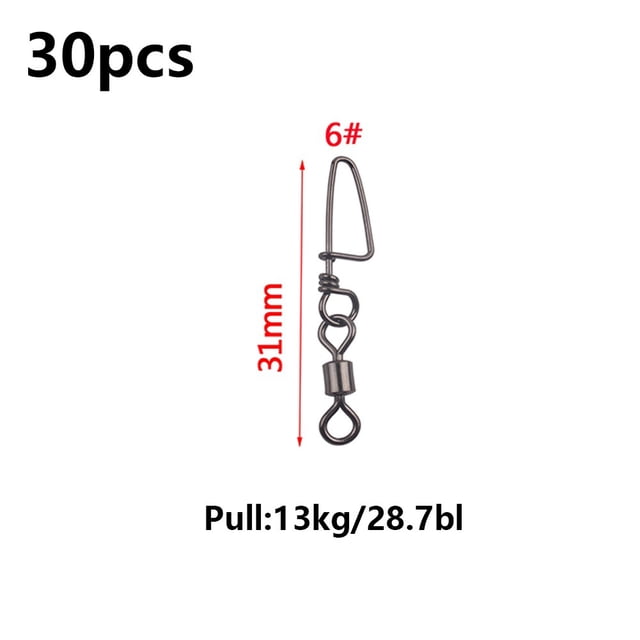 Bgsha 30 Pack Ball Bearing Fishing Swivels Snap Coastlock Fishing Line Connector