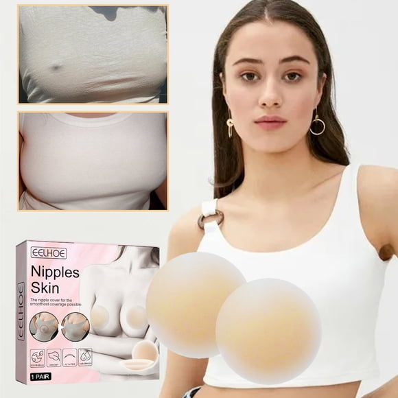 Neinkie 1 Pair Gather Chest Tape Multipurpose Wide Application Versatile Trace-less Breathable Beauty Tool Silicone Nipple Skin Chest Paste for Women