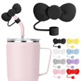 thumbnail image 2 of Lovely Bow Straw Covers Cap Toppers Compatible W/ 30&40oz ReusableNE L8X8, 2 of 9