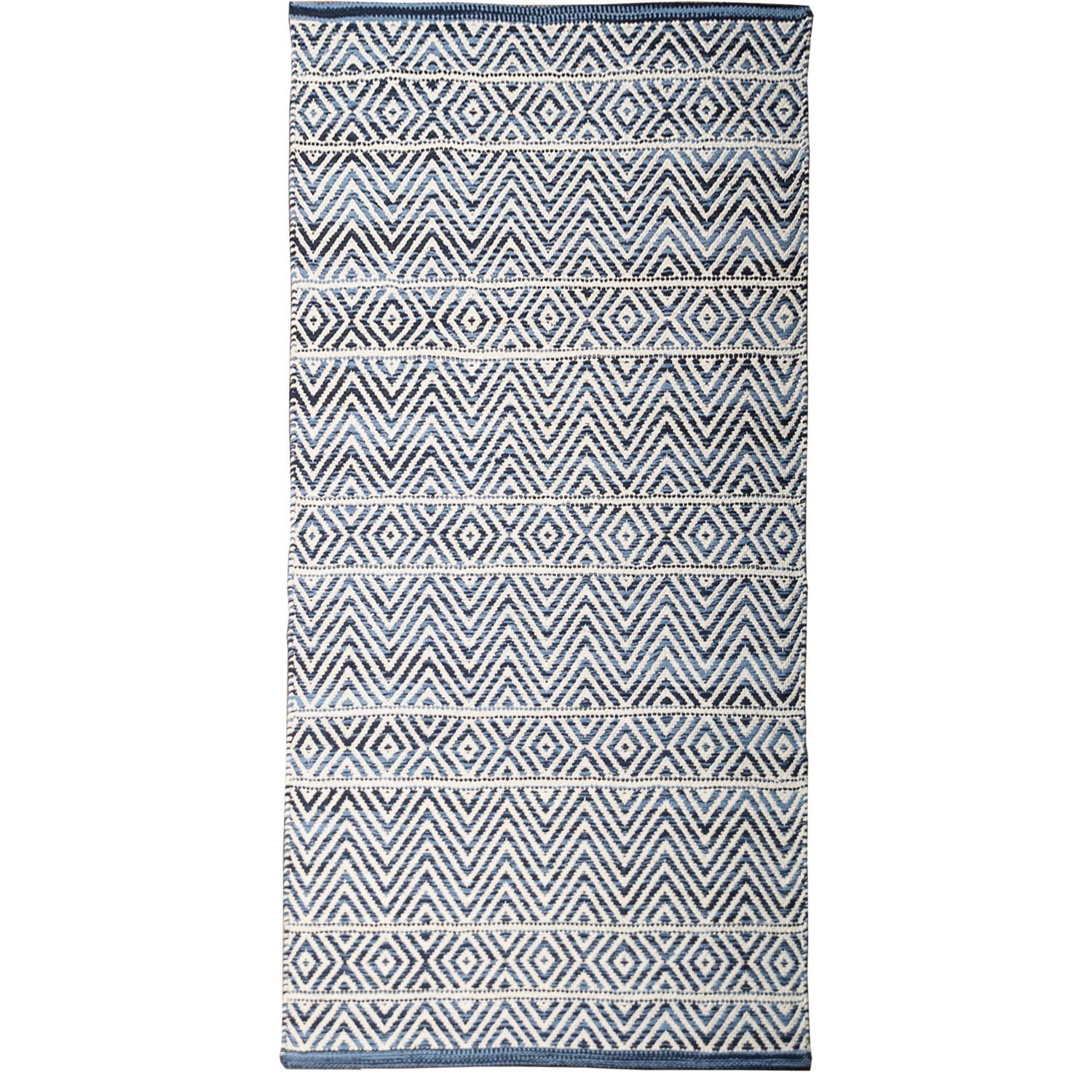 Tapis tissé à plat en coton chevrons Fabstyles pour salon, couloir