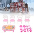 thumbnail image 3 of Table à Manger de Maison de Poupée Chaises 1:16 Plastique Haute Simulation Table Miniature Chaises pour Décoration DIY, 3 of 8