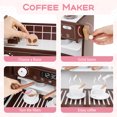 thumbnail image 4 of Honeyjoy Kids Kitchen Set Wooden Kitchen Playset with Clock, Microwave, Sink, Dish Rack Brown, 4 of 10