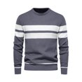 thumbnail image 1 of Innerwin Chandail Manches Longues Homme chandail-Over Hauts Usage Quotidien Col Rond Ample Tricoté Chandails Gris Bleu P, 1 of 2