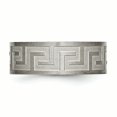 thumbnail image 3 of Titanium Greek Key 8mm Satin & Polished Band Ring 12 Size, 3 of 6