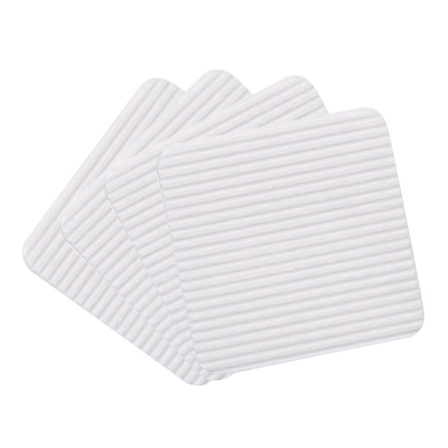 Harpily Adhesive Sided Tape Rug Non Slip Washable Rug New Materials To Anti Curling Rug Pad Keep Your Rug In Place Make Corner Flat and Easily Peel Off 4Pcs One Size White