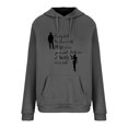 thumbnail image 5 of IROINID Rabais Hauts à Manches Longues pour Femmes Col Rond à Capuche Détente Imprimé Chandail Blouse Chandail en Molleton Hauts Chemises Hauts, Gris Foncé, 5 of 5