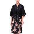 thumbnail image 1 of LUXUR Peignoir Ceinturé pour Femmes, Pyjama Léger pour la Maison, Noir-Long G, 1 of 2