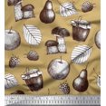 thumbnail image 1 of Soimoi Poly Georgette Fabric Mushroom, Pear Fruits Decor Fabric Printed Yard 52 Inch Wide, 1 of 3