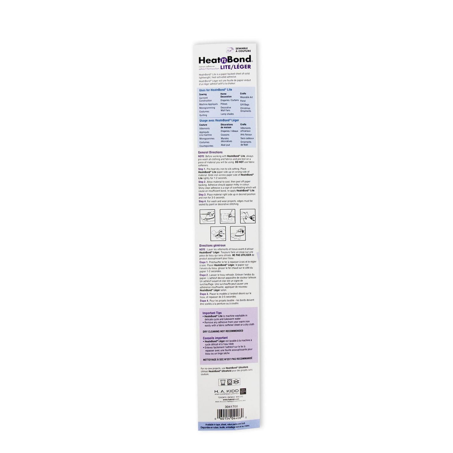 HEATNBOND Lite Iron-On Adhesive Value pack, 43 cm (16.9 in) × 3 m (17" × 3¼yds), 3 m (3.28 yd)
