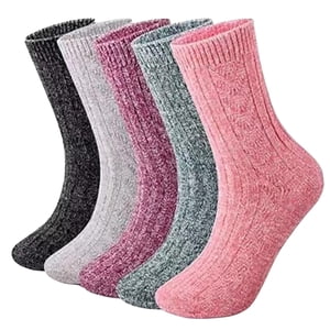 FhsagQ Chaussettes pour femmes Plus Taille Robe Femmes Chaussettes en laine 5 Paires Chaussettes chaudes d'hiver Laine épaisse Laine souple Vintage Casual Chausse d'équipage pour femmes Chausettes pour femmes Plus Size Underwire Taille unique