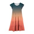 thumbnail image 4 of RXIRUCGD 2025 Vêtements d'Été pour Enfants Mode Filles Nouvelle Robe d'Été à Manches Courtes Poches à Volants Col Rond Imprimé, 4 of 4