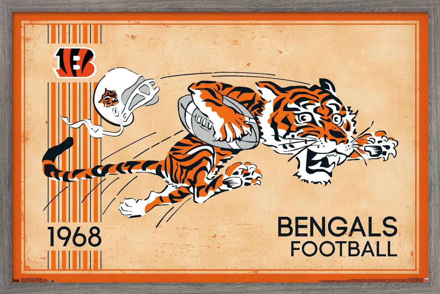 NFL Cincinnati Bengals - Retro Logo 14 Wall Poster, 22.375" x 34"